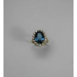 A Bespoke 9ct Yellow Gold Blue Topaz