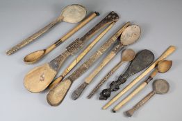 A Group of African Wood Carved Tribal Spoons
