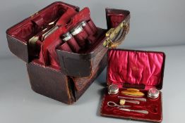 A Mappin and Webb, London, Vintage Red Leather Gent's Grooming Case