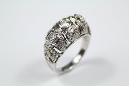 A Lady's Platinum and Diamond Russian Dress Ring