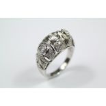 A Lady's Platinum and Diamond Russian Dress Ring
