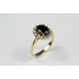 Lady's 18ct Gold Sapphire and Diamond Ring
