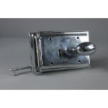 Complete Early 20th Century Chrome Door Lock Set