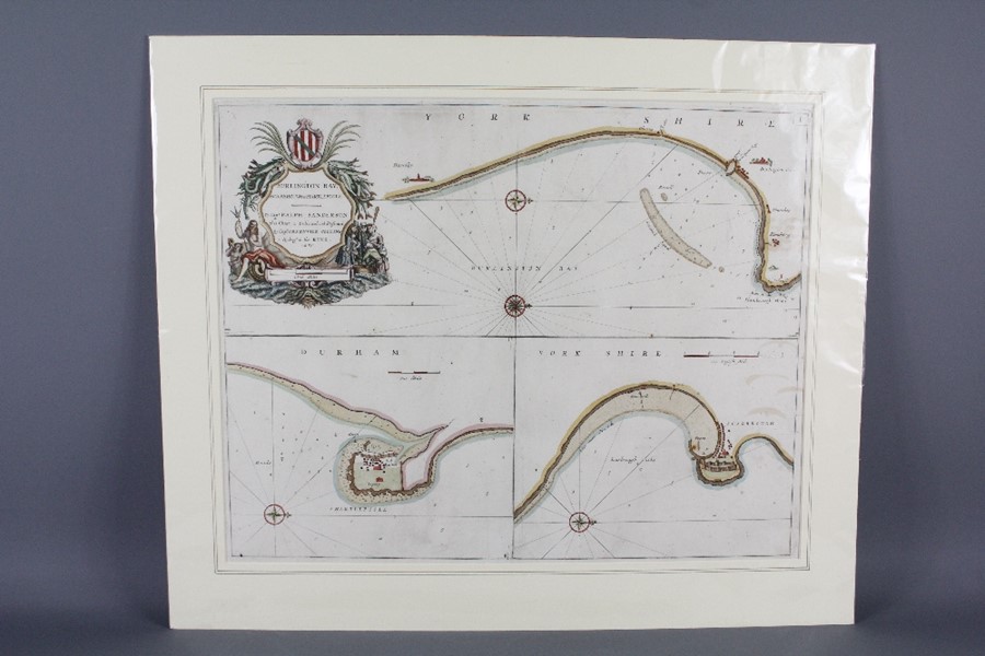Nautical Coastal Chart - Captain Greenvile Collins Engravings - Image 4 of 6