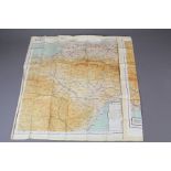 A WWII Woven Glider Troopers Map of Northern Spain and Portugal