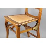 Antique Fruitwood Folding Campaign Chair.