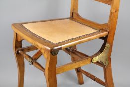 Antique Fruitwood Folding Campaign Chair.