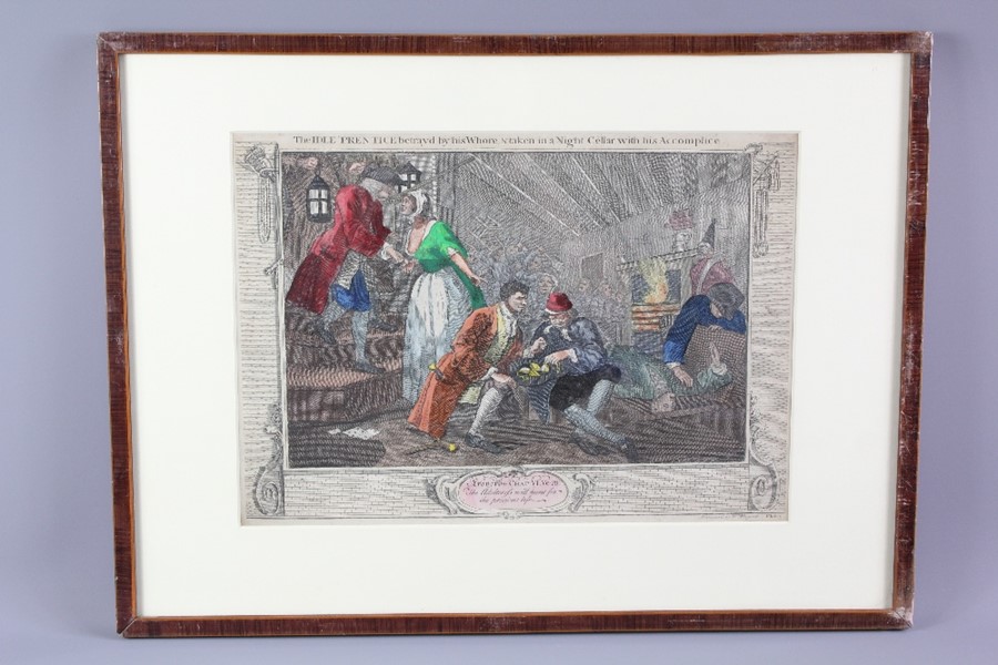 After William Hogarth Pair of Coloured Plates - Image 2 of 2