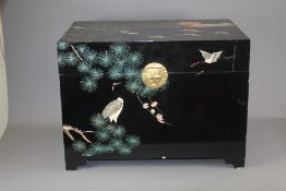 A Chinese Black Lacquer Travelling Trunk