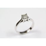 14ct White Gold Princess-Cut Diamond Ring