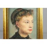 Early 20th Century Oil on Board - Portrait of a Young Woman