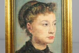 Early 20th Century Oil on Board - Portrait of a Young Woman