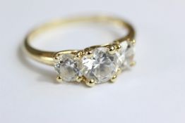 Antique 14ct Gold White Stone Ring