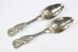 A Pair of 19th Century Silver Spanish Spoons