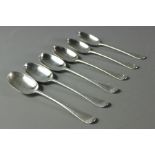 Six Silver Rats Tail Dessert Spoons