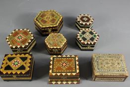 Eight Marquetry Boxes