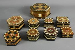 Nine Marquetry Boxes