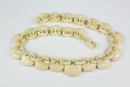 Late 19th Century Carved Ivory Necklace
