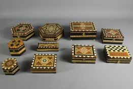 Ten Marquetry Boxes