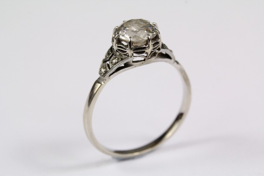Antique 18ct White Gold Diamond Ring - Image 3 of 5