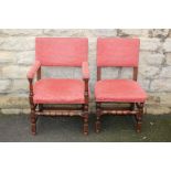 Antique Oak Framed Dining Chairs