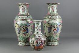 Three 20th Century Famille Rose Vases