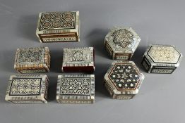 Eight Marquetry Boxes