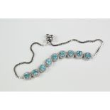 Silver and Aquamarine Bracelet