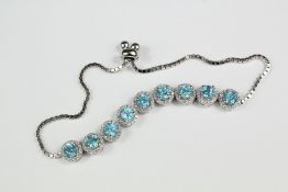 Silver and Aquamarine Bracelet