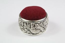 Silver Floral Banded Pin Cushion