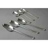 Six Silver Rats Tail Tablespoons