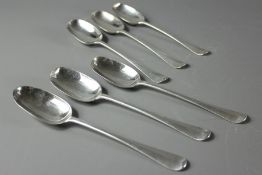 Six Silver Rats Tail Tablespoons