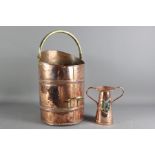 Antique Copper and Brass Coal Scuttle