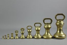 A Set of Victorian Brass Graduated Scale Weights