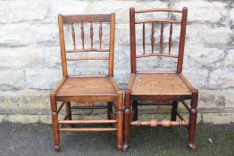 Six Antique Spindle-back Dining Chairs