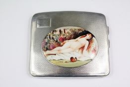 A Silver and Enamel Cigarette Case