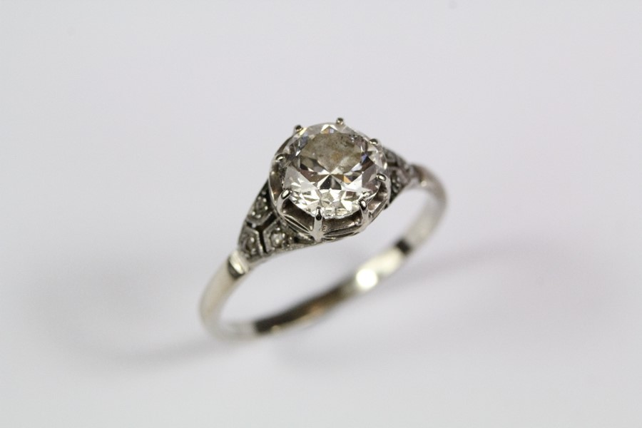 Antique 18ct White Gold Diamond Ring - Image 4 of 5