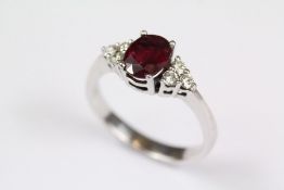 Antique 18ct Yellow Gold Ruby and Diamond Ring