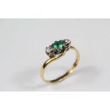 A Vintage 18ct Emerald and Diamond Ring