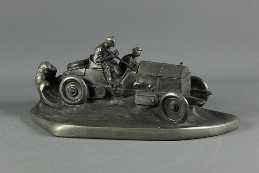 An Early 20th Century Pewter-Effect Inkwell