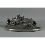 An Early 20th Century Pewter-Effect Inkwell