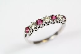 18ct White Gold Diamond and Ruby Ring