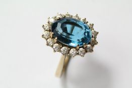 A Bespoke 9ct Yellow Gold Blue Topaz