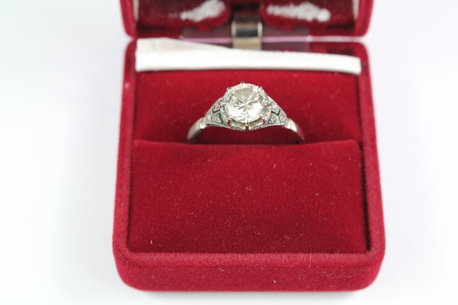 Antique 18ct White Gold Diamond Ring - Image 2 of 5