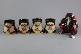 Four Stoneware Character Mugs