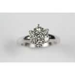 An 18ct White Gold Diamond Cluster Ring