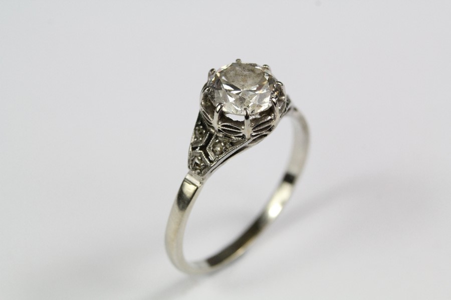 Antique 18ct White Gold Diamond Ring - Image 5 of 5