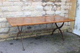 An Oak Topped Refectory Table