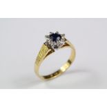 18ct Diamond and Sapphire Ring