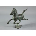 A Chinese Bronze of a Leaping Horse